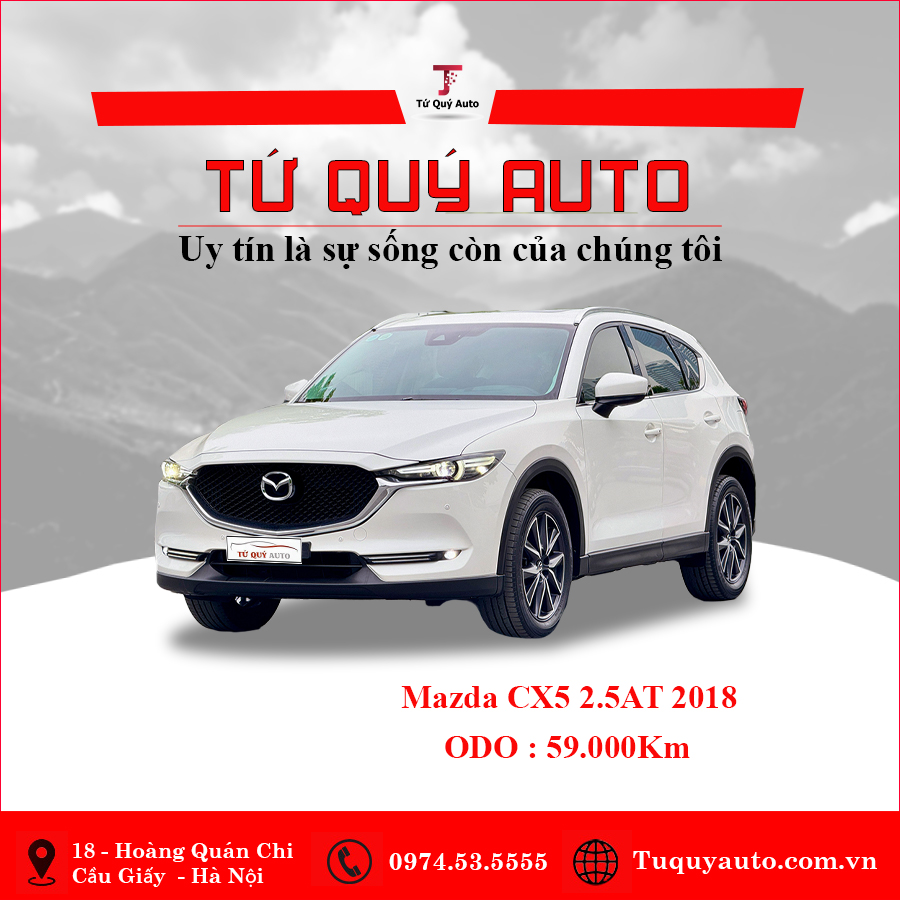 Xe Mazda CX5 2.5 AT 2WD 2018 - Trắng