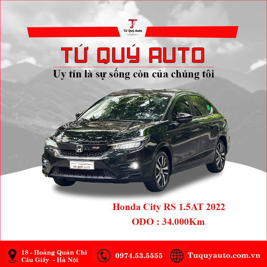 Xe Honda City RS 1.5 AT 2022 - Đen