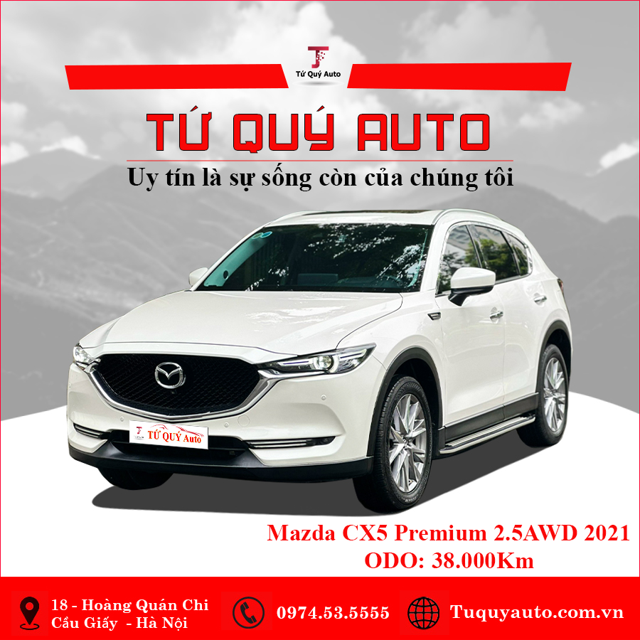 Xe Mazda CX5 Signature Premium 2.5 AT AWD I-Activ 2021 - Trắng