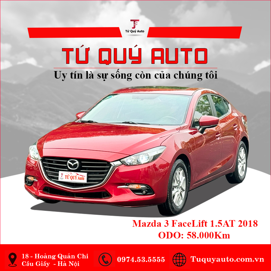 Xe Mazda 3 Sedan 1.5 AT 2018 - Đỏ