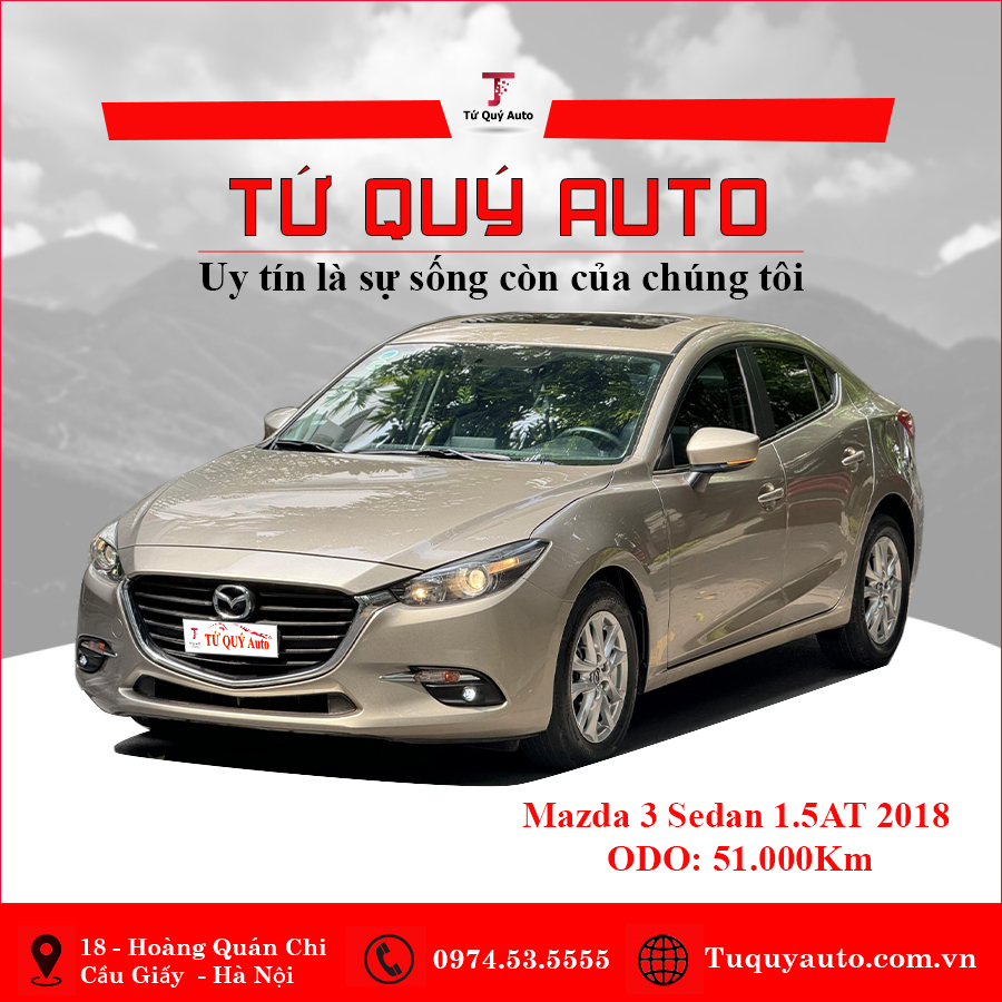 Xe Mazda 3 Sedan 1.5 AT 2018 - Vàng Cát