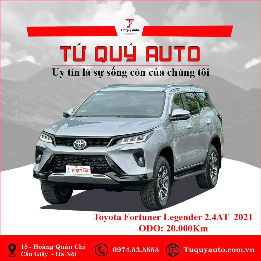 Xe Toyota Fortuner 2.4G 4x2 AT Legender 2021 - Bạc