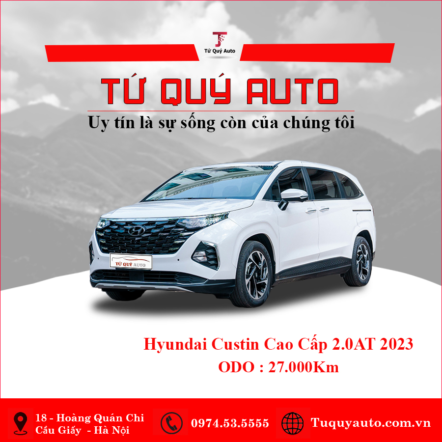 Xe Hyundai Custin Cao Cấp 2.0T 2023 - Trắng