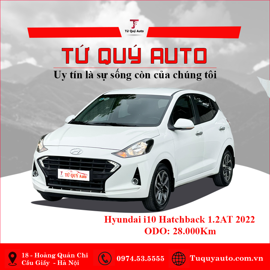 Xe Hyundai i10 Hatchback 1.2 AT 2022 - Trắng