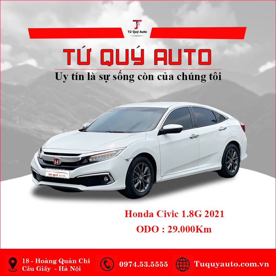 Xe Honda Civic G 1.8 AT 2021 - Trắng