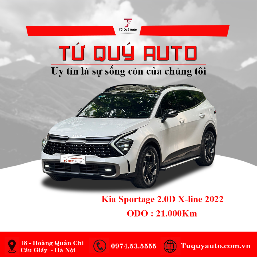 Xe Kia Sportage Signature X-Line 2.0D 2022 - Trắng