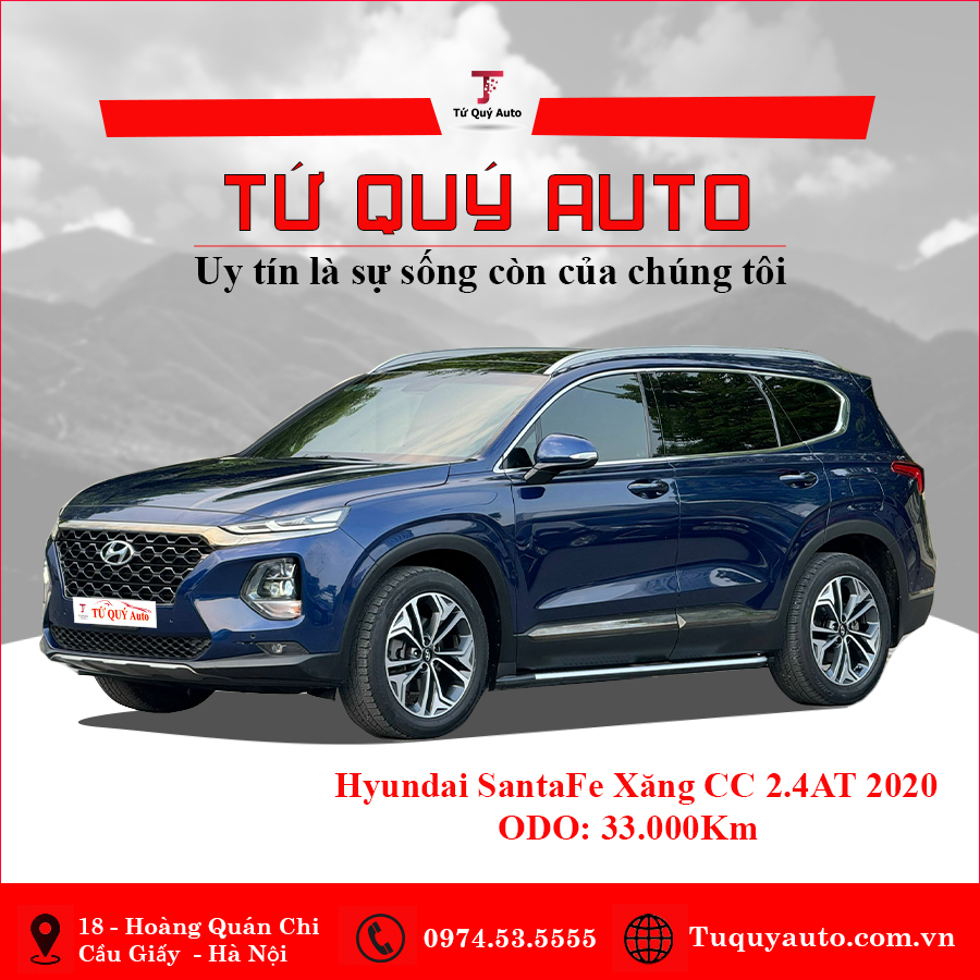 Xe Hyundai SantaFe Premium 2.4L HTRAC 2020 - Xanh