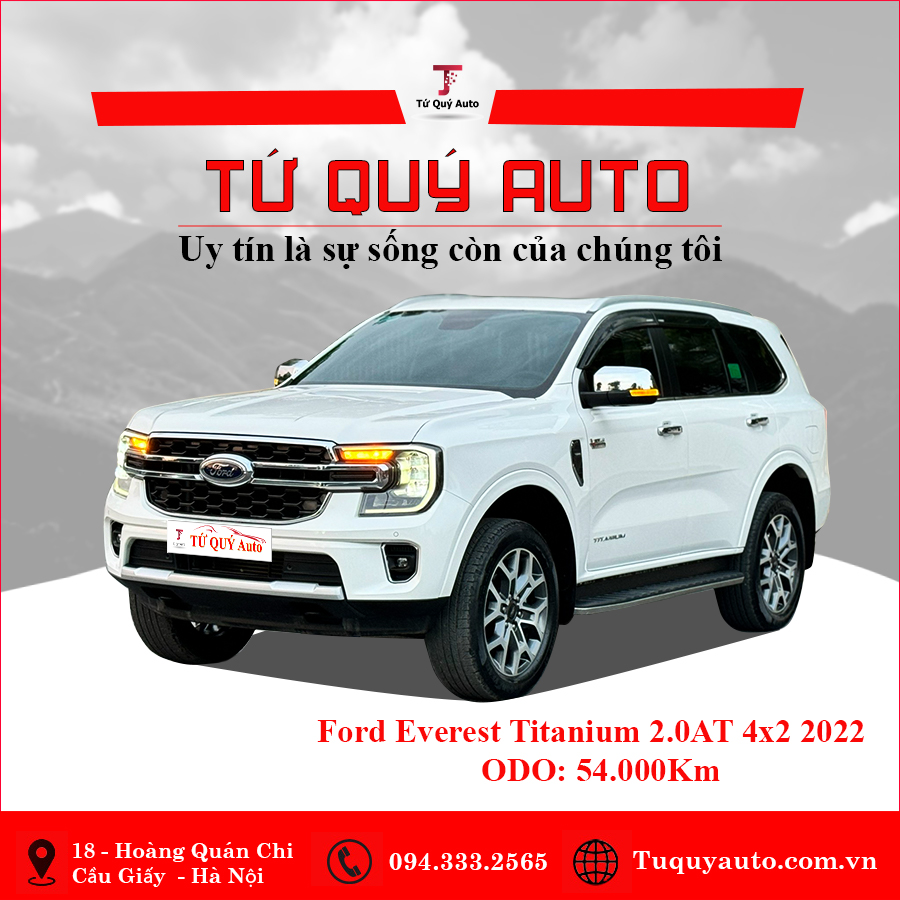Xe Ford Everest Titanium 2.0L 4x2 AT 2022 - Trắng