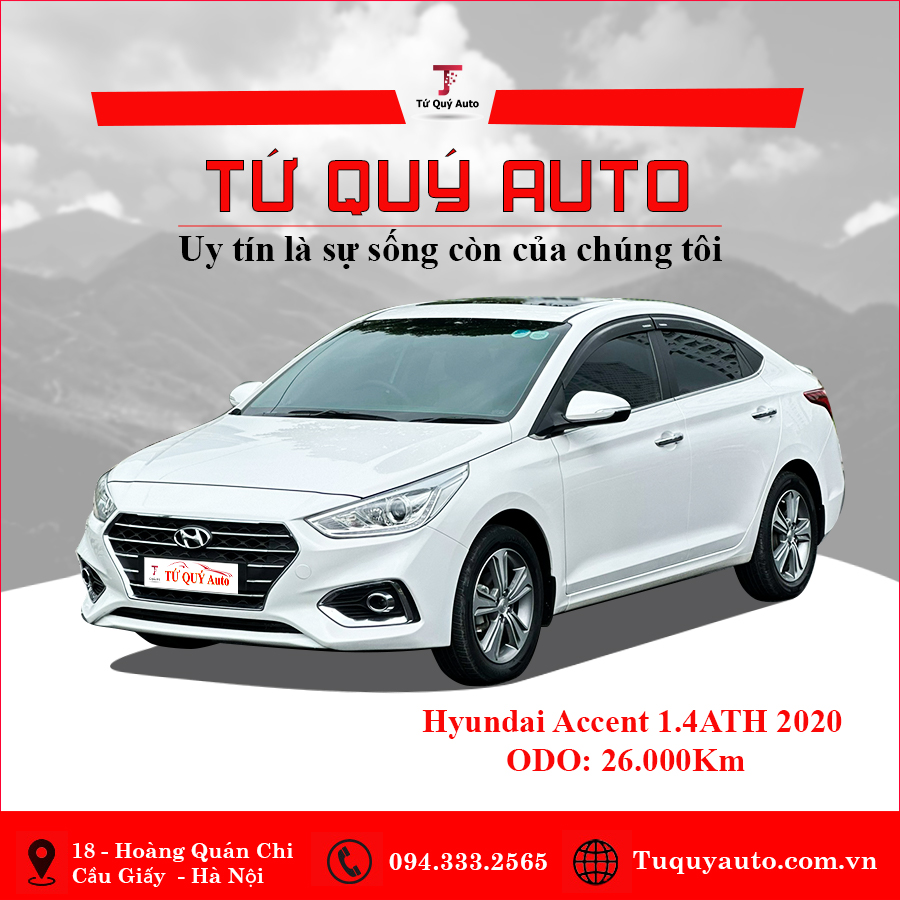 Xe Hyundai Accent 1.4 AT Đặc Biệt 2020 - Trắng