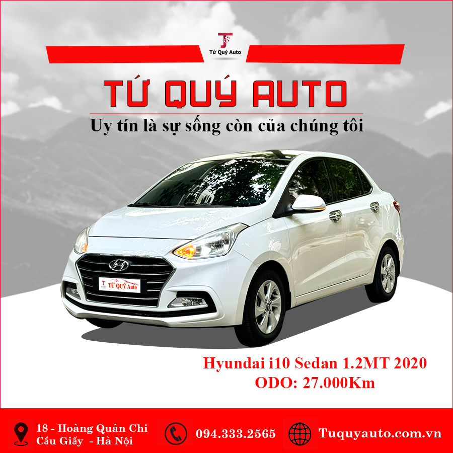 Xe Hyundai i10 Grand 1.2 MT 2020 - Trắng