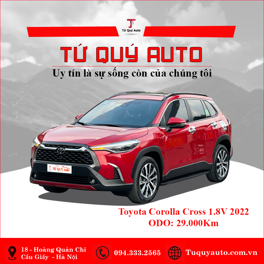 Xe Toyota Corolla Cross 1.8V 2022 - Đỏ