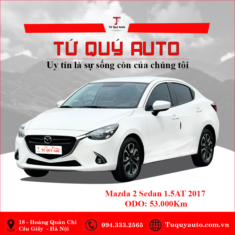 Xe Mazda 2 Sedan 1.5 AT 2017 - Trắng