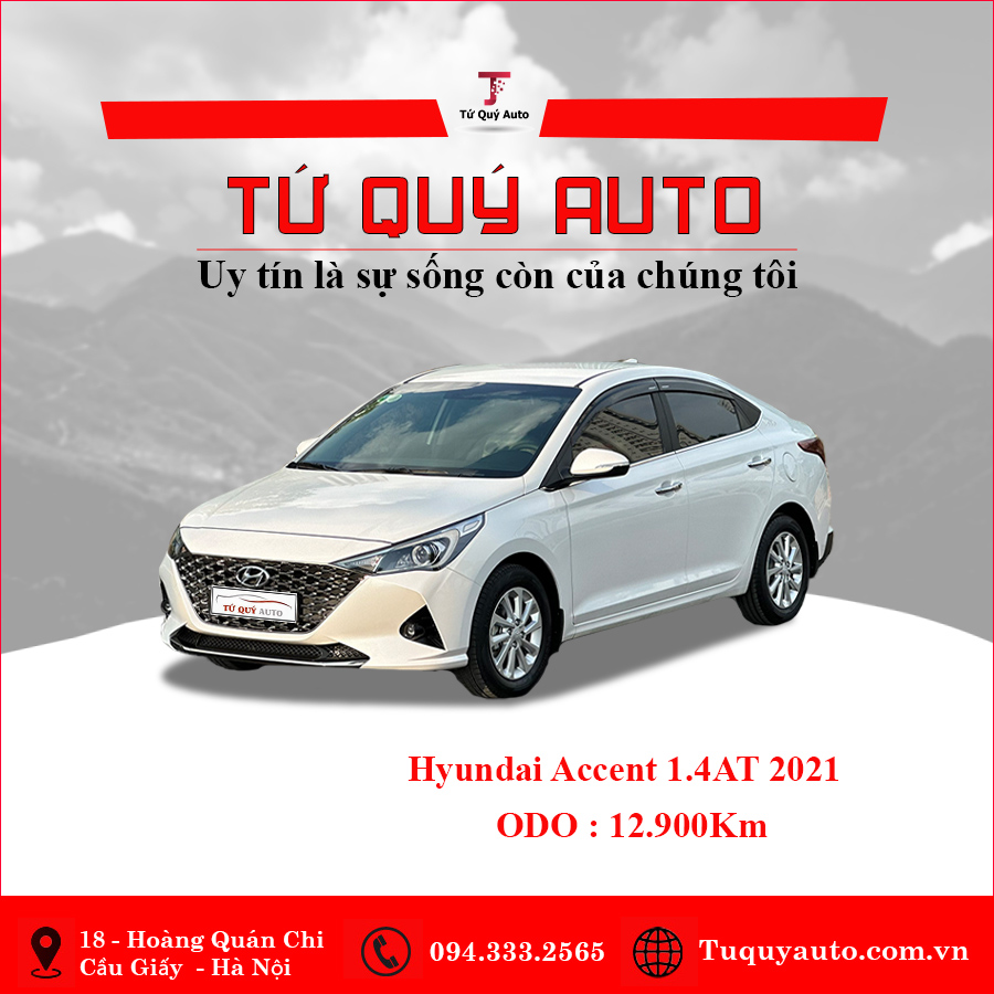 Xe Hyundai Accent 1.4 AT 2021 - Trắng