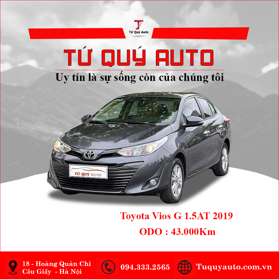 Xe Toyota Vios 1.5G 2019 - Xám