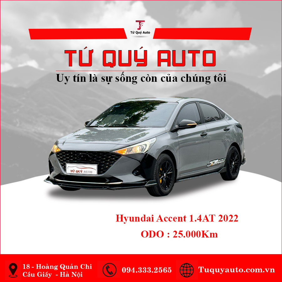 Xe Hyundai Accent 1.4 AT 2022 - Đen