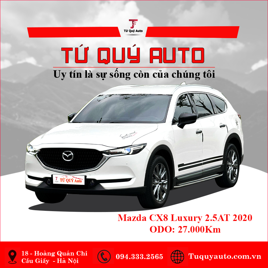 Xe Mazda CX8 Luxury 2020 - Trắng