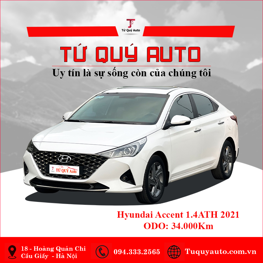 Xe Hyundai Accent 1.4 AT Đặc Biệt 2021 - Trắng