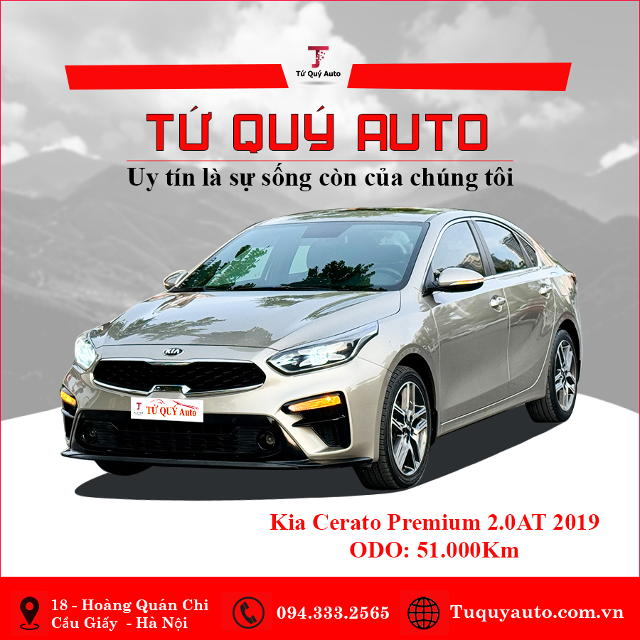 Xe Kia Cerato 2.0 AT Premium 2019 - Vàng Cát