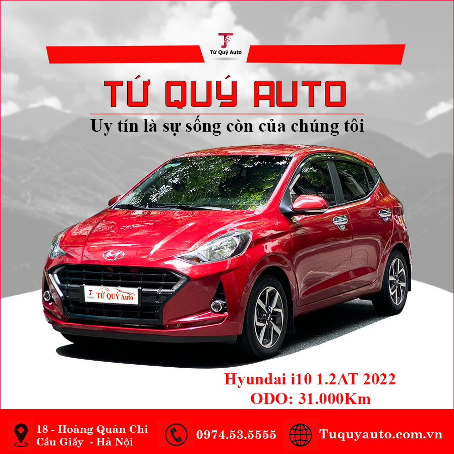 Xe Hyundai i10 Hatchback 1.2 AT 2022 - Đỏ