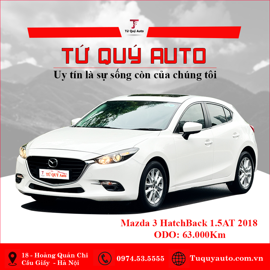 Xe Mazda 3 Hatchback 1.5AT 2018 - Trắng