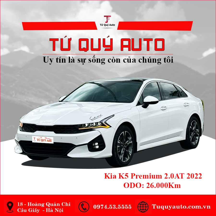 Xe Kia K5 Premium 2.0 AT 2022 - Trắng