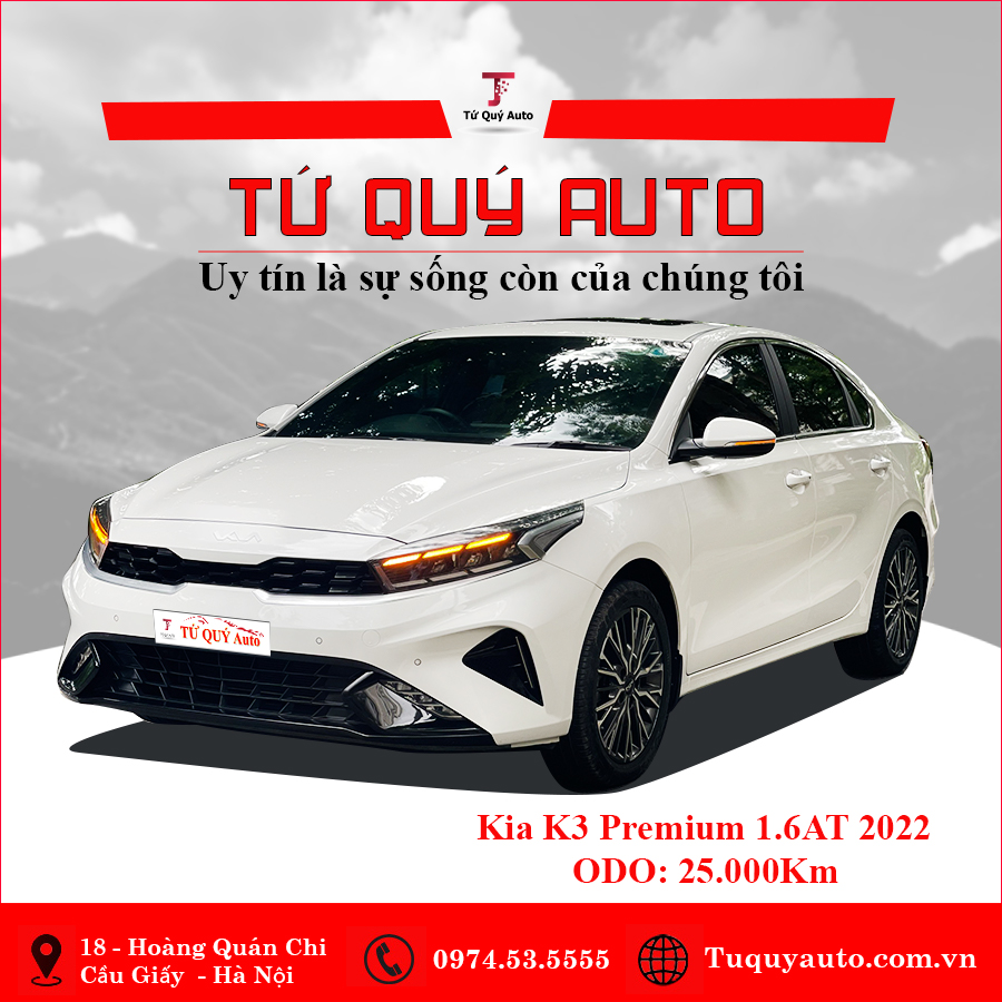 Xe Kia K3 Premium 1.6 AT 2022 - Trắng