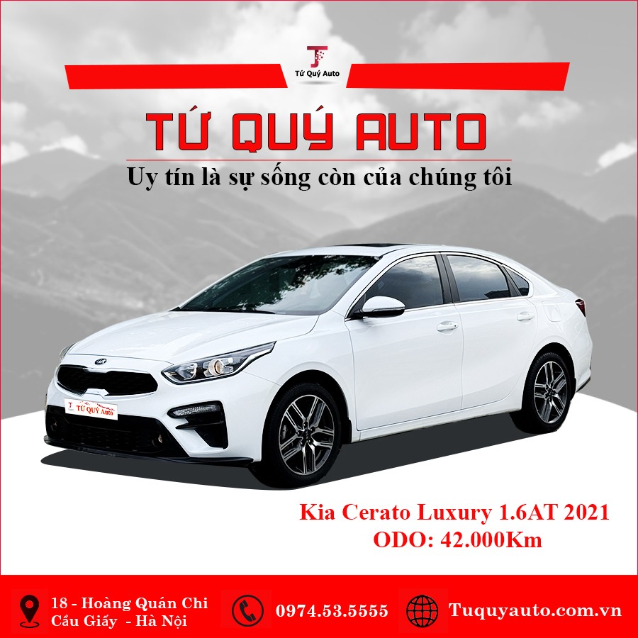 Xe Kia Cerato 1.6 AT Luxury 2021 - Trắng