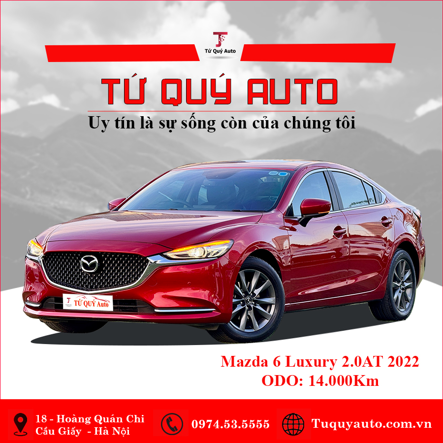 Xe Mazda 6 Luxury 2.0 AT 2022 - Đỏ