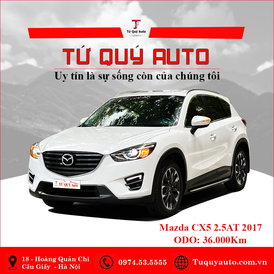 Xe Mazda CX5 2.5 AT 2WD 2017 - Trắng