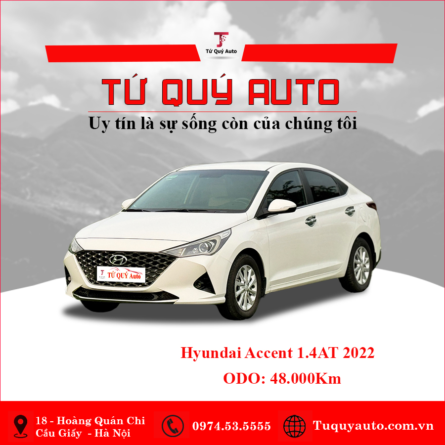 Xe Hyundai Accent 1.4 AT 2022 - Trắng