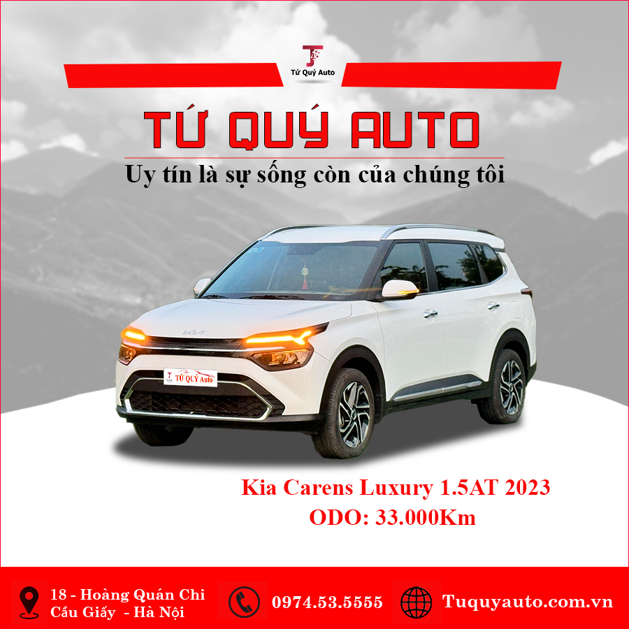 Xe Kia Carens 1.5G Luxury 2023 - Trắng