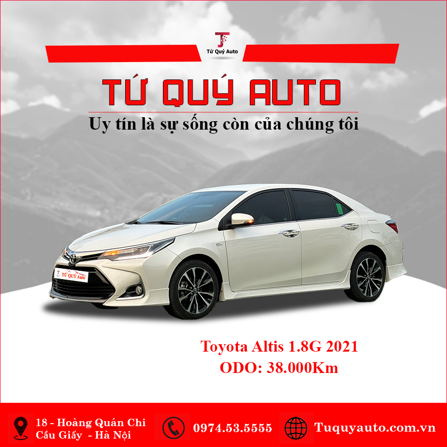 Xe Toyota Corolla altis 1.8G AT 2021 - Trắng