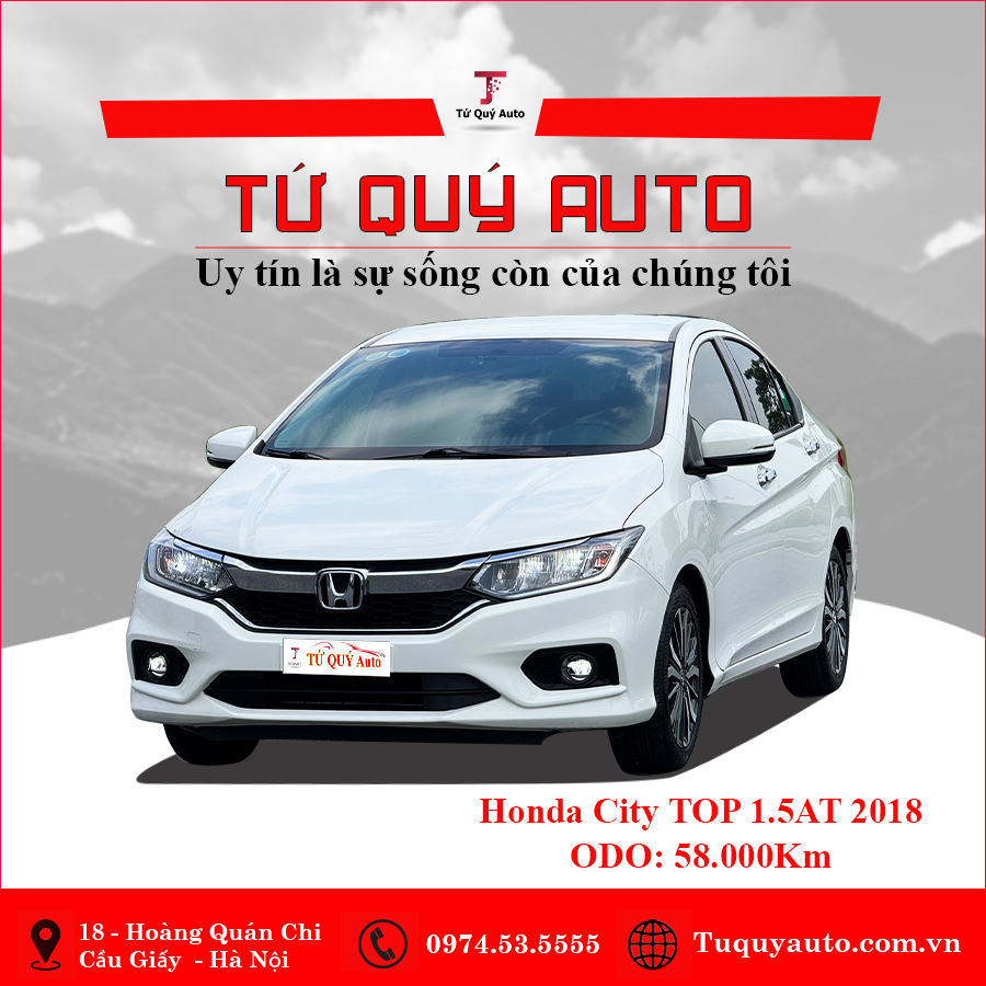 Xe Honda City 1.5TOP 2018 - Trắng