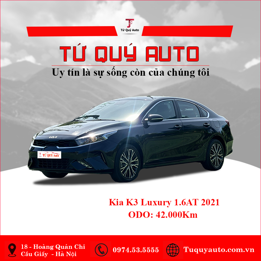 Xe Kia K3 Luxury 1.6 AT 2021 - Đen