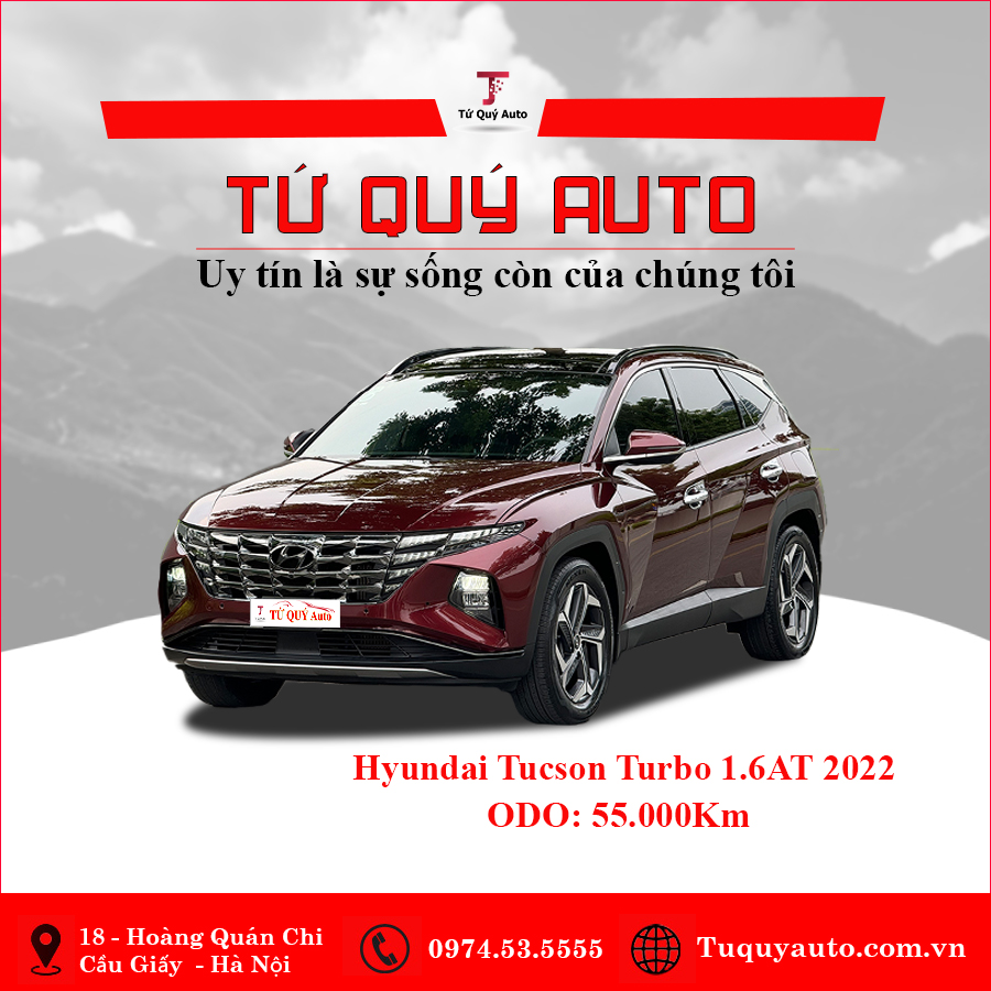 Xe Hyundai Tucson 1.6 AT Turbo HTRAC Đặc biệt 2022 - Đỏ Mận