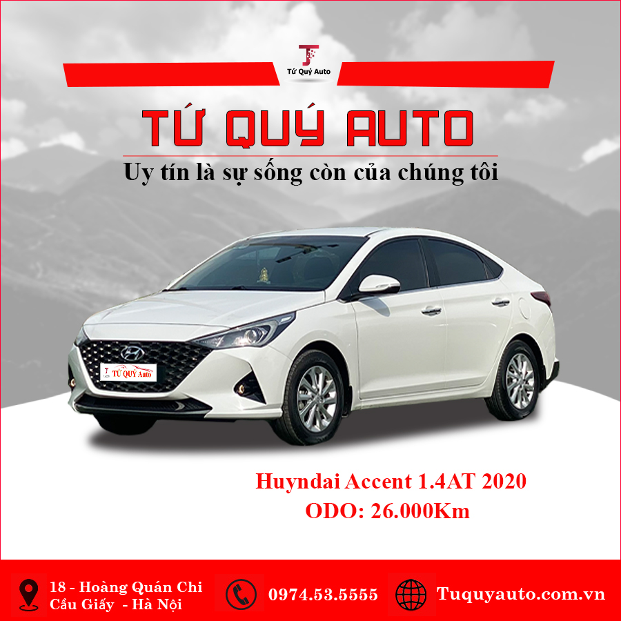 Xe Hyundai Accent 1.4 AT 2020 - Trắng