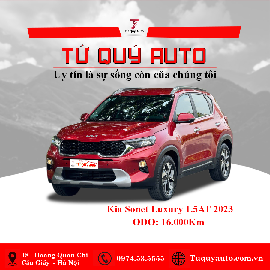 Xe Kia Sonet Luxury 1.5 AT 2023 - Đỏ