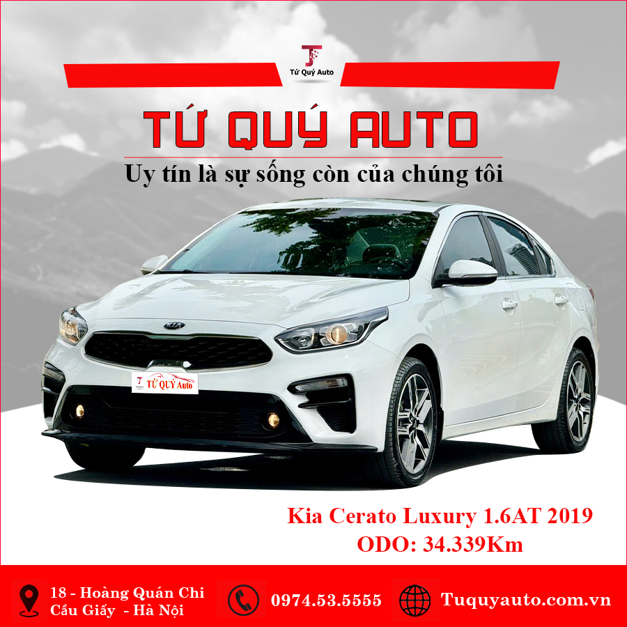 Xe Kia Cerato 1.6 AT Luxury 2019 - Trắng