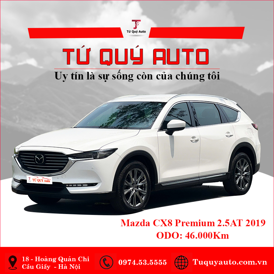 Xe Mazda CX8 Premium 2019 - Trắng