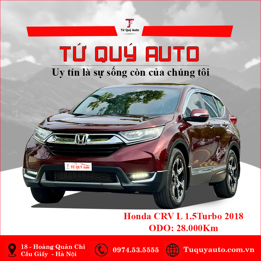 Xe Honda CRV L 1.5 Turbo 2018 - Đỏ Mận