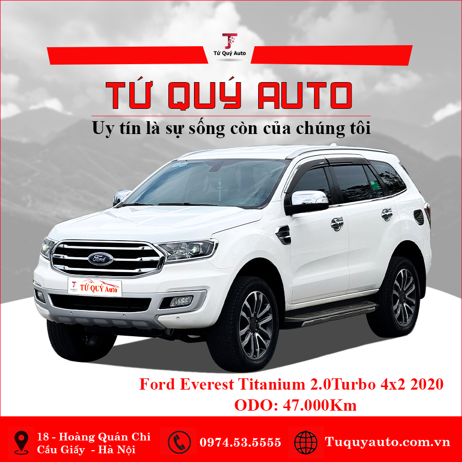 Xe Ford Everest Titanium 2.0L 4x2 AT 2020 - Trắng