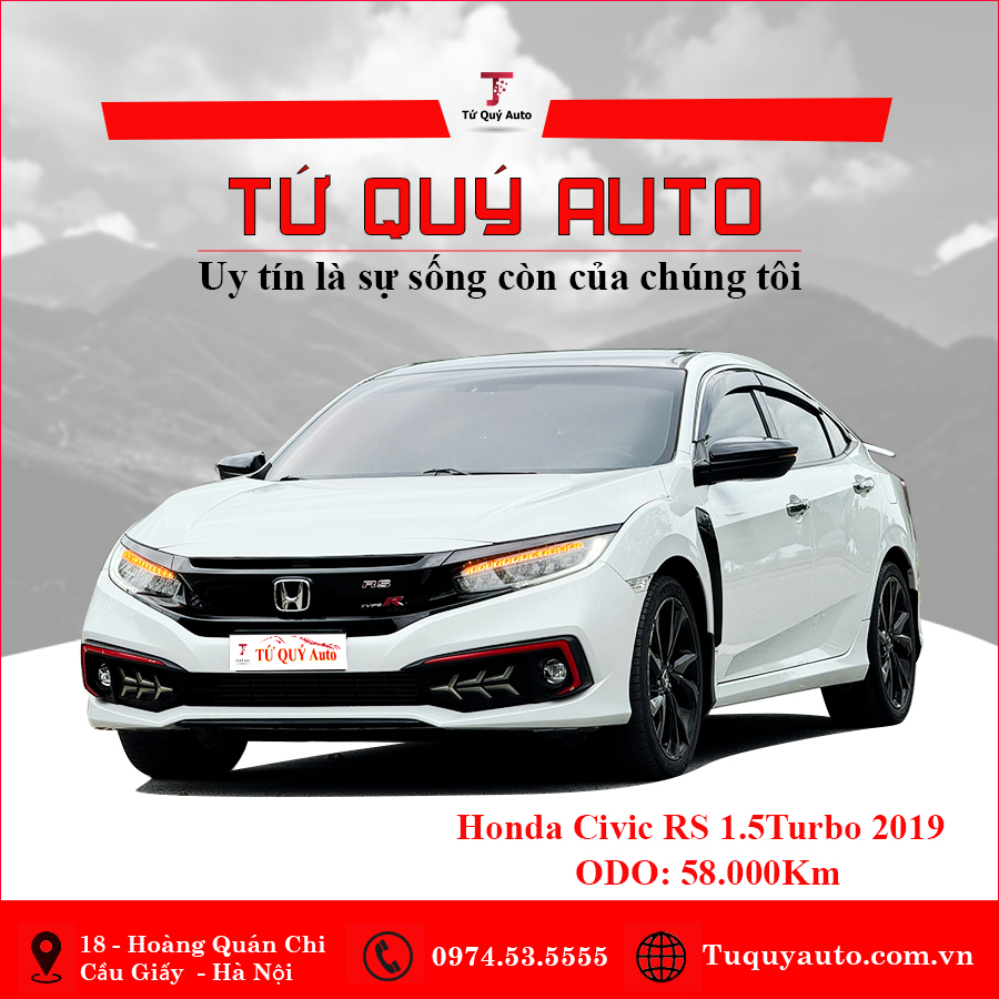 Xe Honda Civic RS 1.5 AT 2019 - Trắng