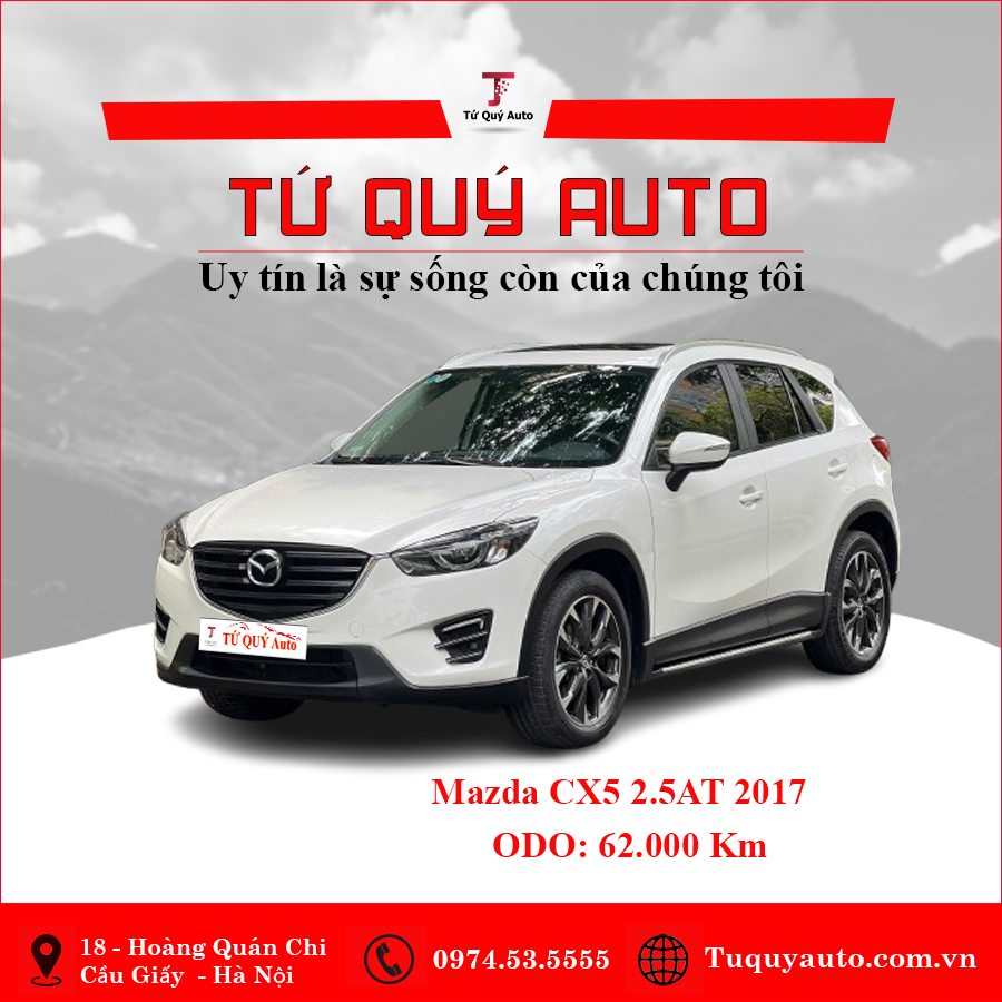 Xe Mazda CX5 2.5 AT 2WD 2017 - Trắng