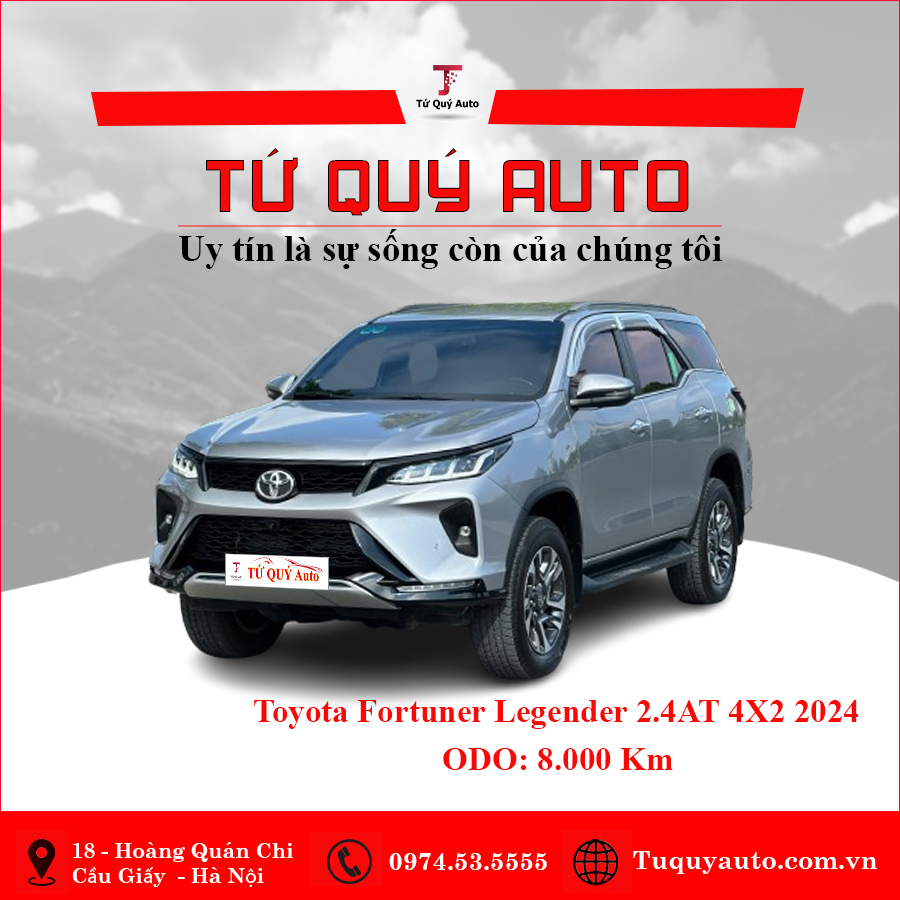 Xe Toyota Fortuner Legender 2.4L 4x2 AT 2024 - Ghi Xám