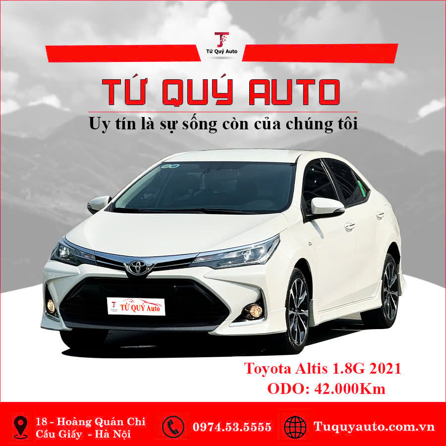 Xe Toyota Corolla altis 1.8G AT 2021 - Trắng