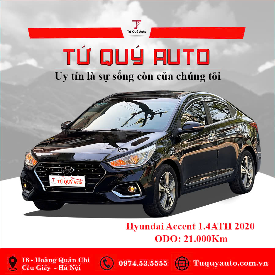 Xe Hyundai Accent 1.4 AT Đặc Biệt 2020 - Đen