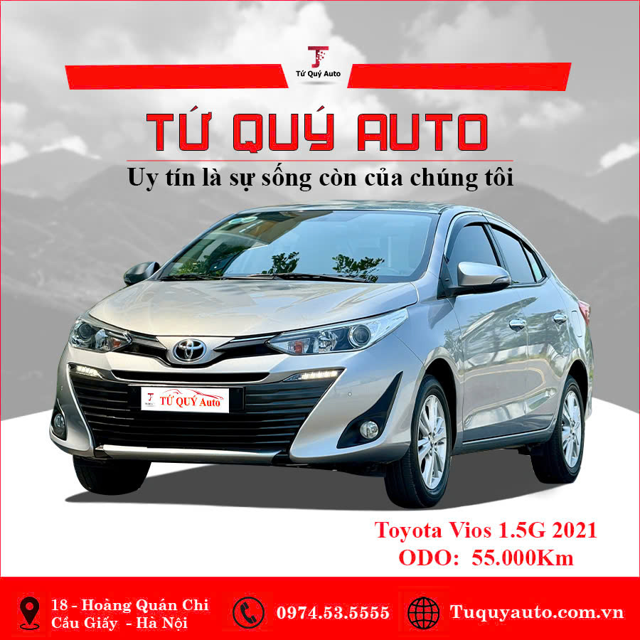 Xe Toyota Vios 1.5G CVT 2021 - Bạc