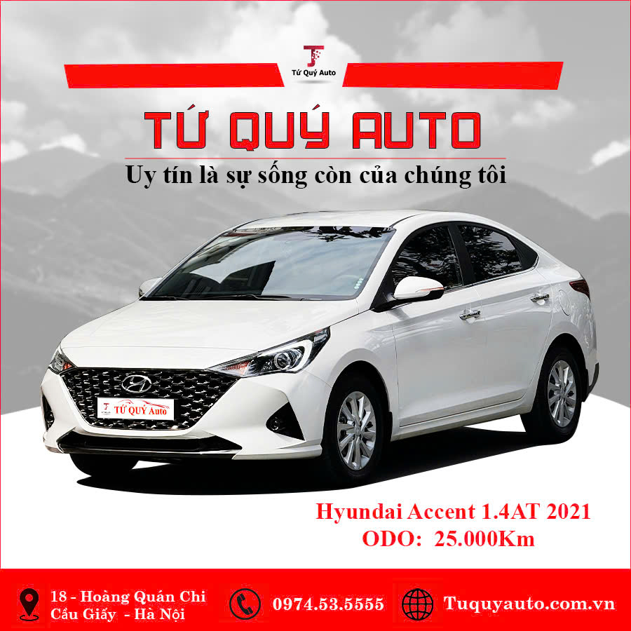 Xe Hyundai Accent 1.4 AT 2021 - Trắng