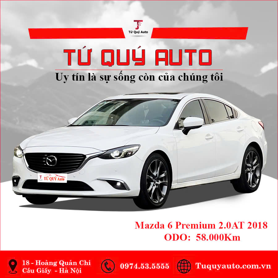 Xe Mazda 6 2.0L Premium 2018 - Trắng