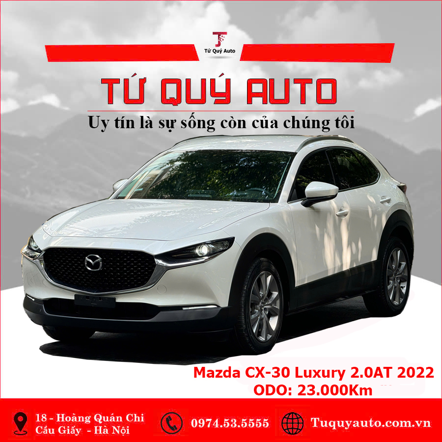 Xe Mazda CX 30 Luxury 2.0 AT 2022 - Trắng